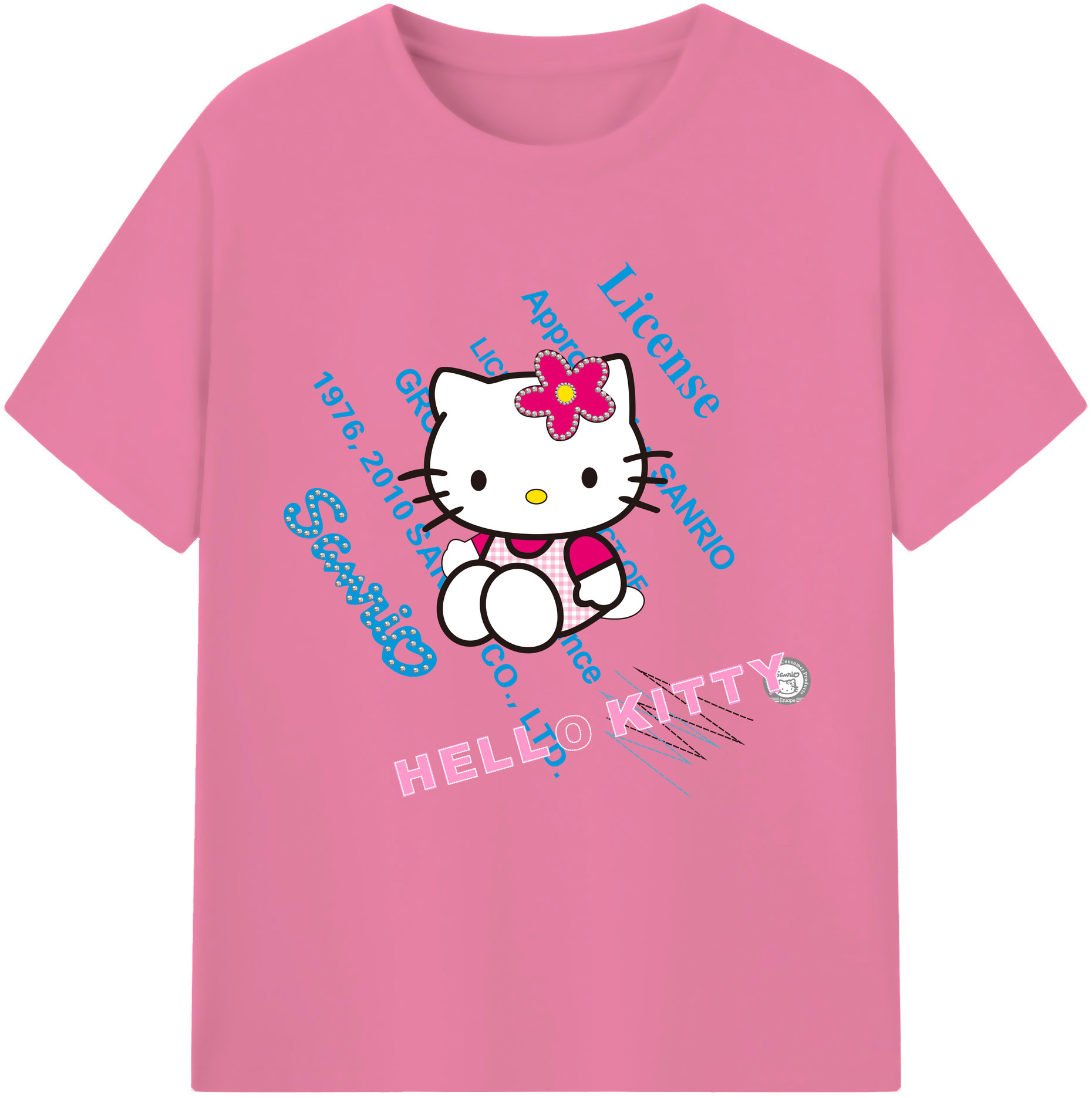 （画像用） Hello Kitty ハローキティ 綿100％半袖Tシャツ（フロントプリント）